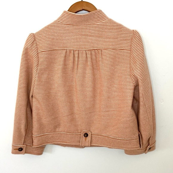 Anthropologie Idra Houndstooth Cropped Peacoat Jacket Sz 6 - Picture 9 of 12